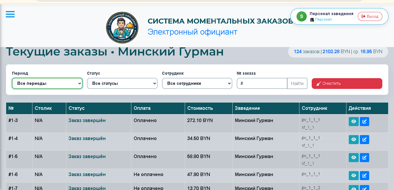 CRM заказы